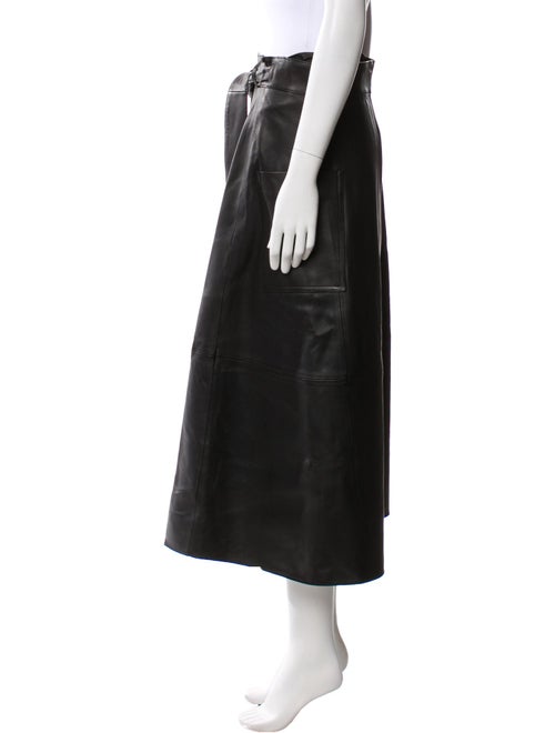 Tibi Lamb Leather Midi Length Skirt