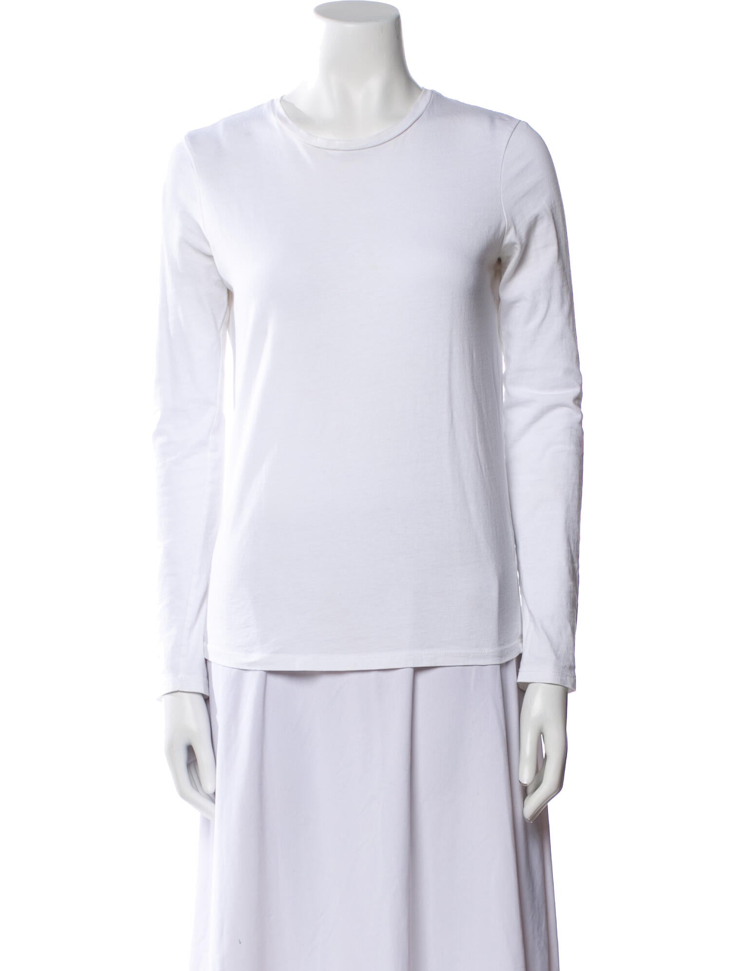 Tibi Crew Neck Long Sleeve T-Shirt
