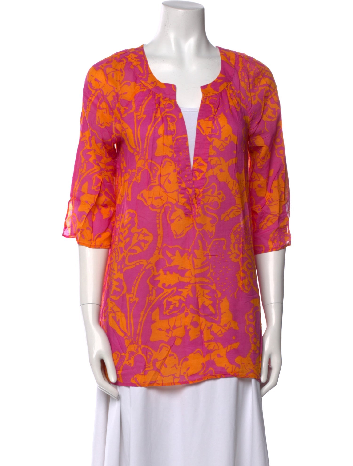 Tibi Printed V-Neck Tunic