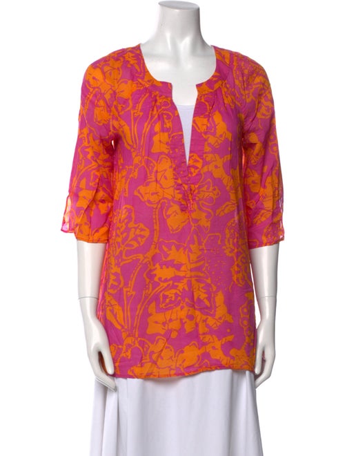 Tibi Printed V-Neck Tunic