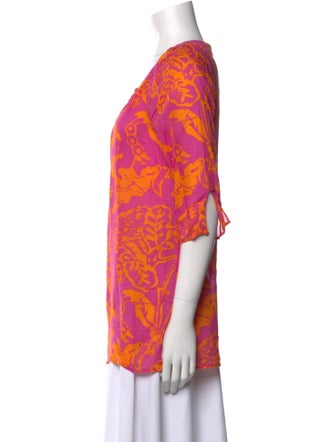 Tibi Printed V-Neck Tunic