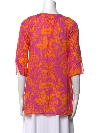 Tibi Printed V-Neck Tunic