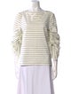 Tibi Striped Bateau Neckline Top