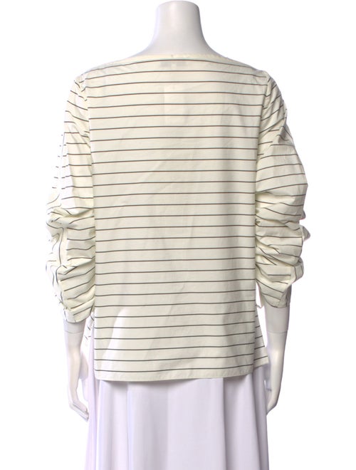 Tibi Striped Bateau Neckline Top