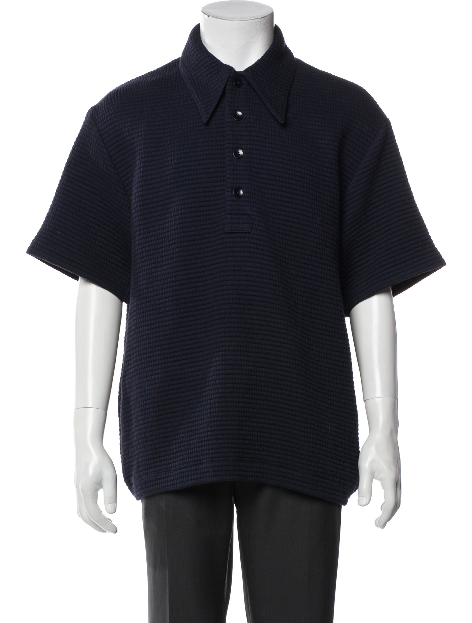 Tibi Collar Short Sleeve Polo Shirt