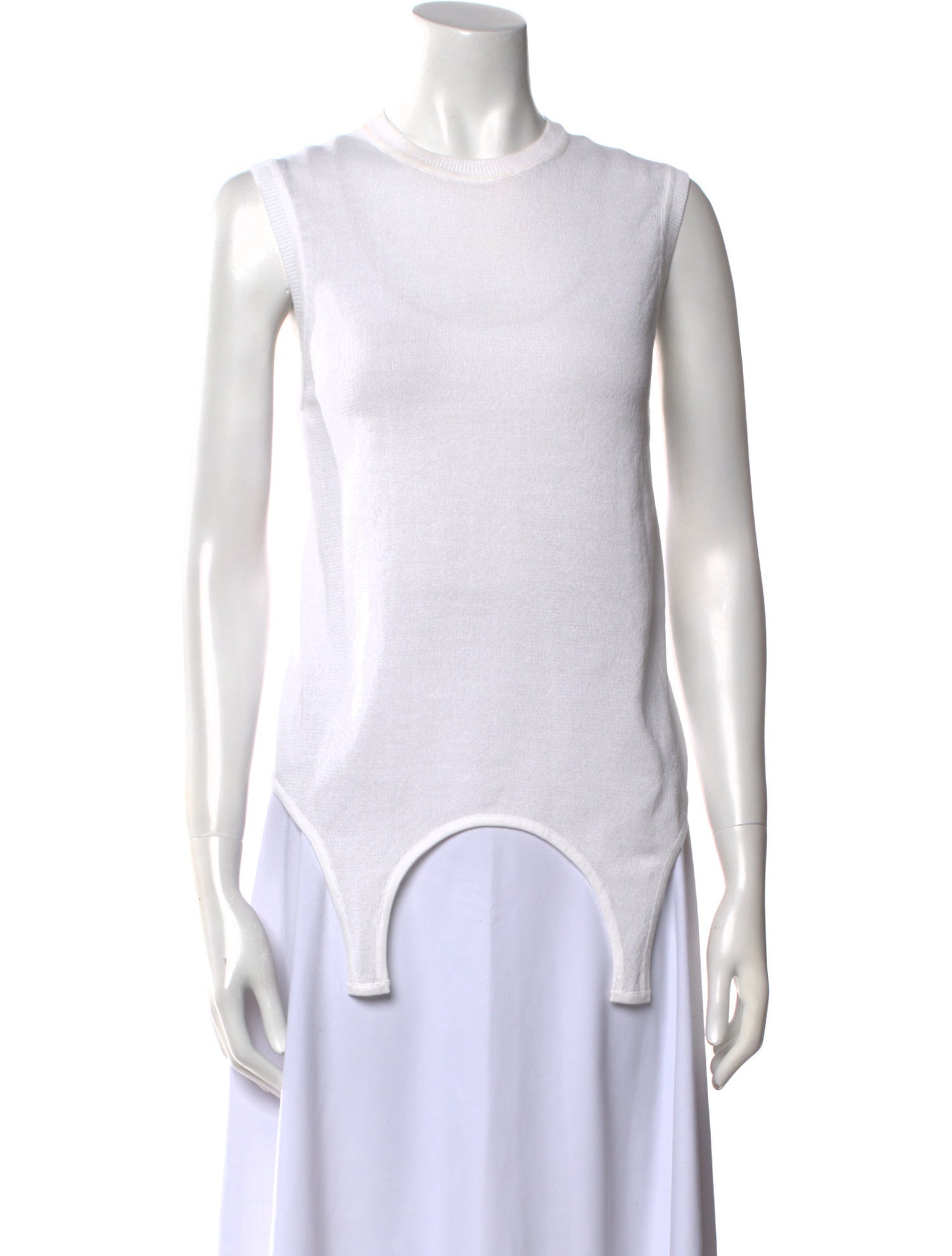 Tibi Crew Neck Sleeveless Top