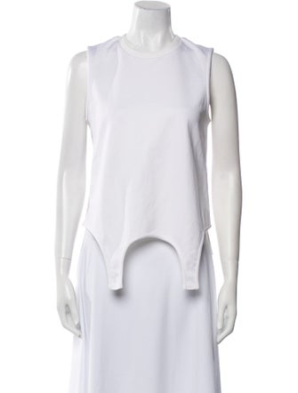 Tibi Crew Neck Sleeveless Top