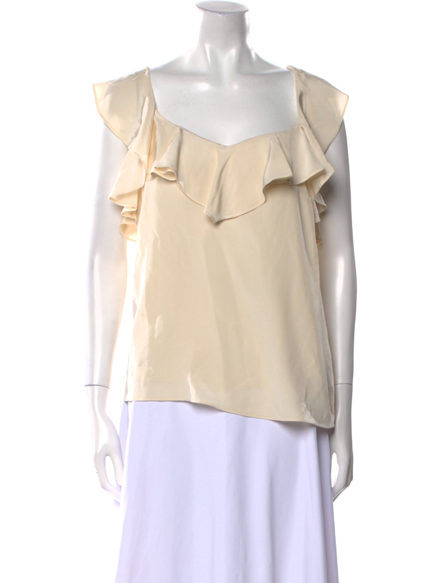 Tibi Silk Square Neckline Blouse