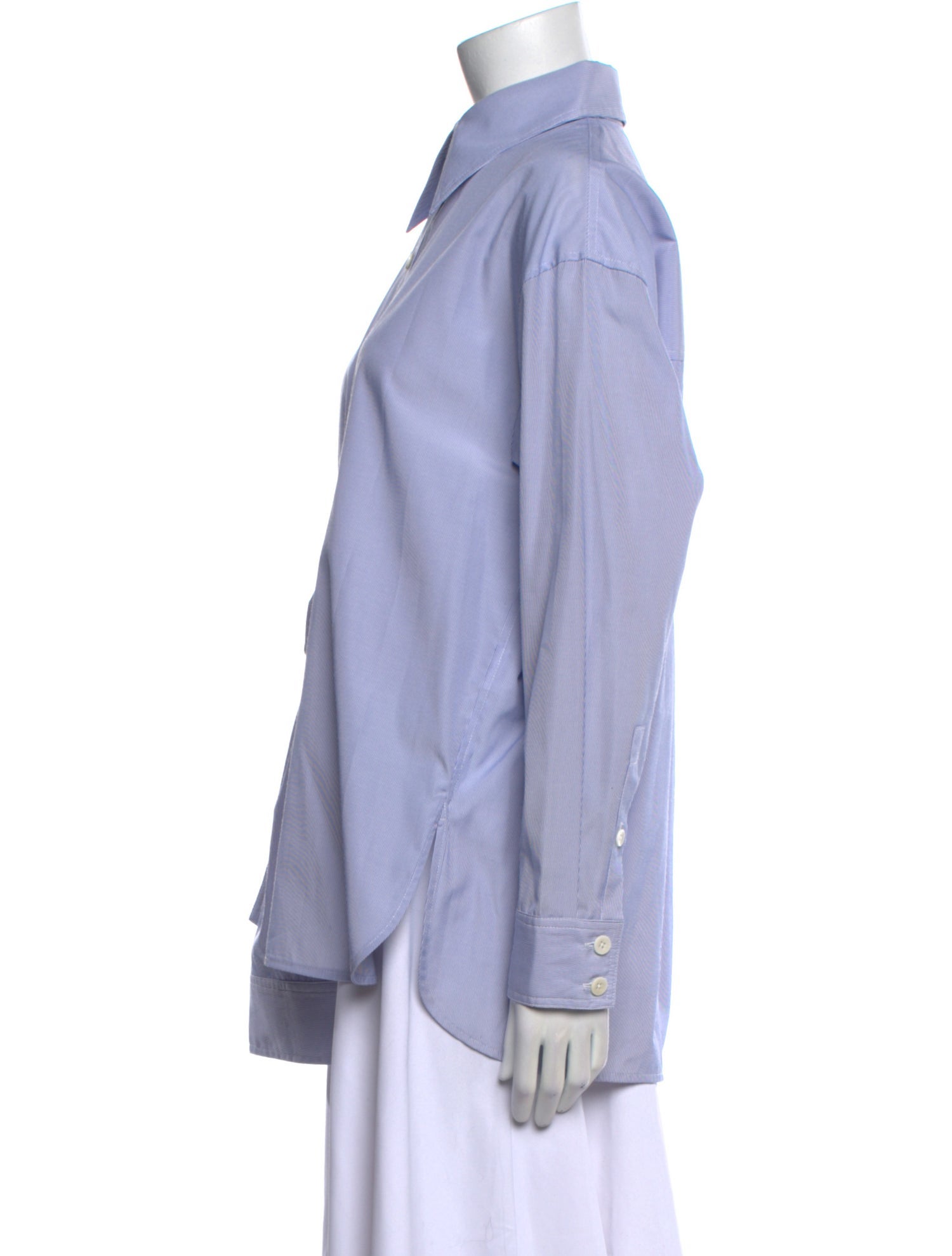 Tibi Long Sleeve Button-Up Top