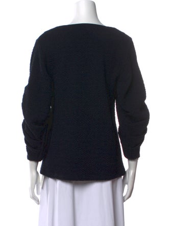 Tibi Bateau Neckline Three-Quarter Sleeve Blouse