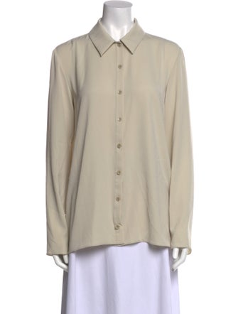 Tibi Long Sleeve Button-Up Top