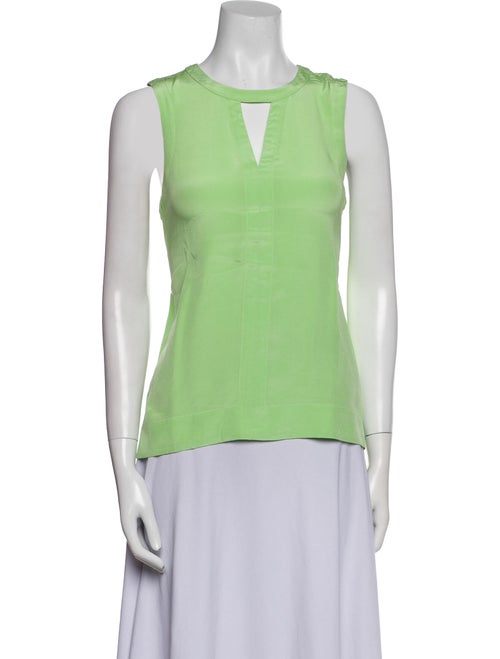 Tibi Silk Crew Neck Top
