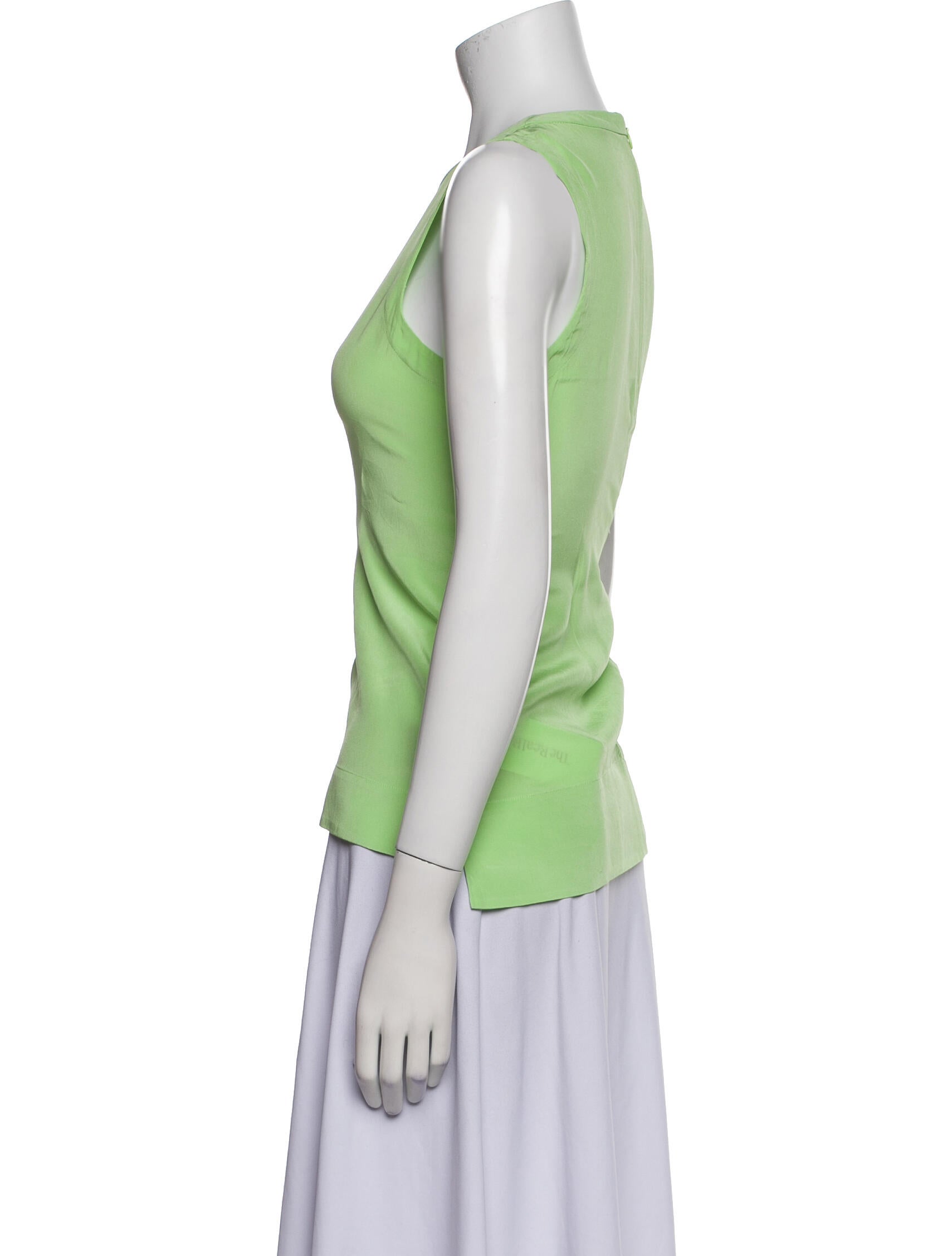 Tibi Silk Crew Neck Top