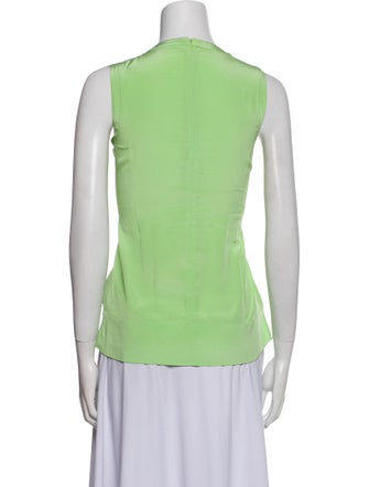 Tibi Silk Crew Neck Top
