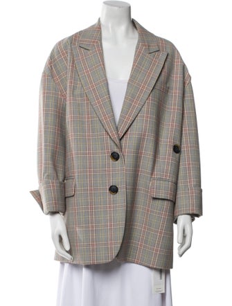 Tibi Plaid Print Blazer