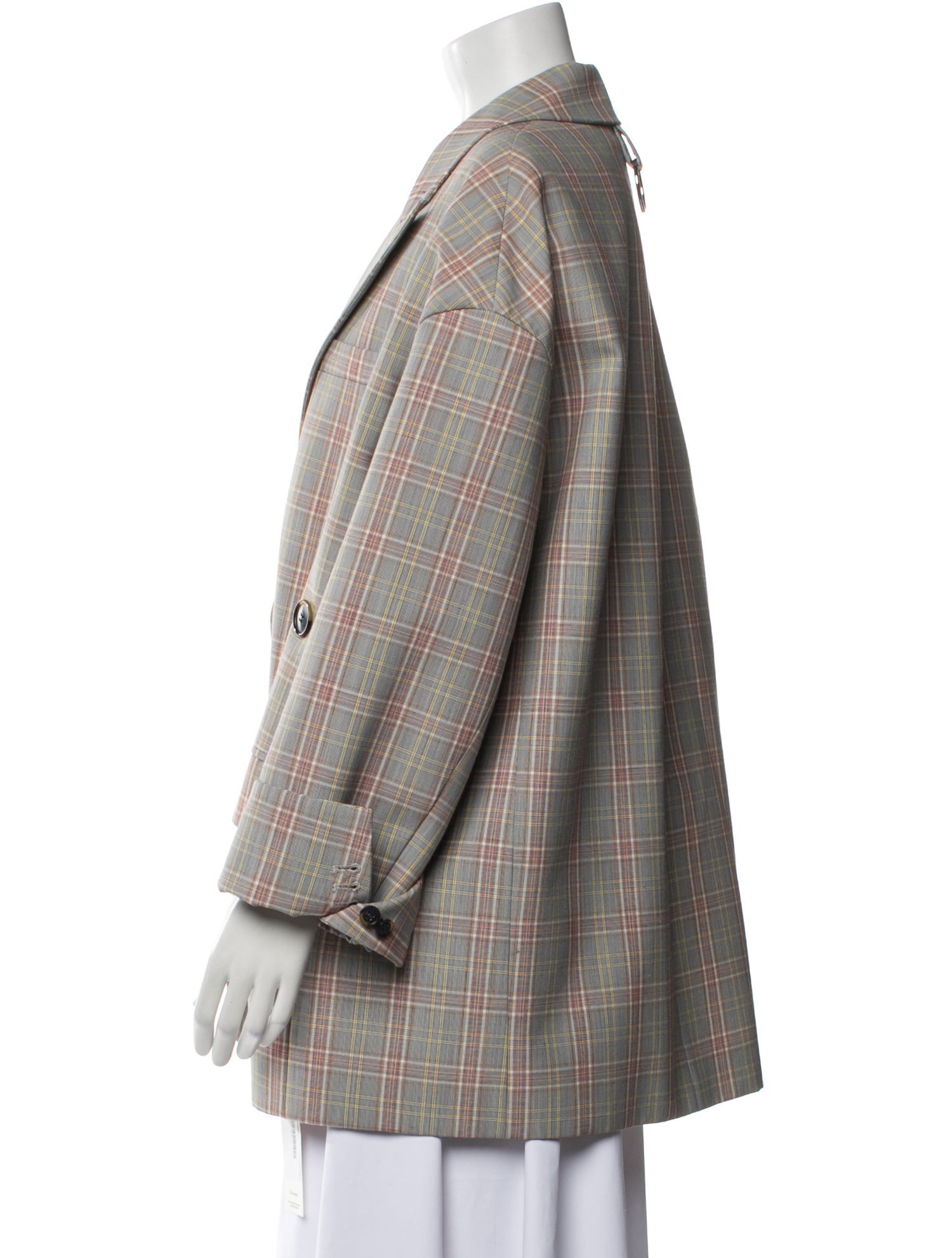 Tibi Plaid Print Blazer