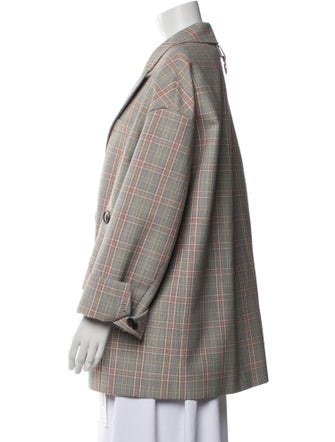 Tibi Plaid Print Blazer