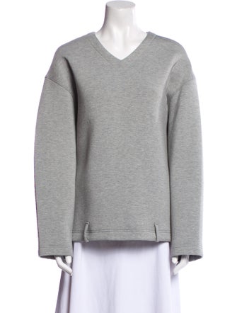 Tibi V-Neck Long Sleeve Sweatshirt