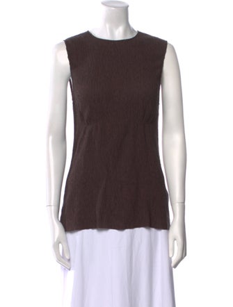 Tibi Crew Neck Sleeveless Top