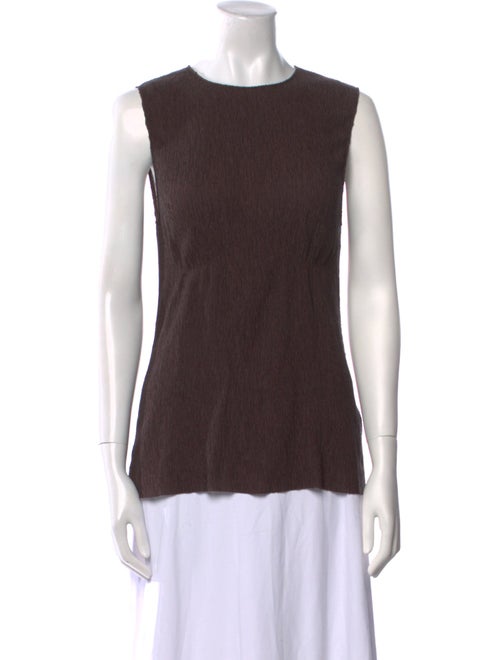 Tibi Crew Neck Sleeveless Top