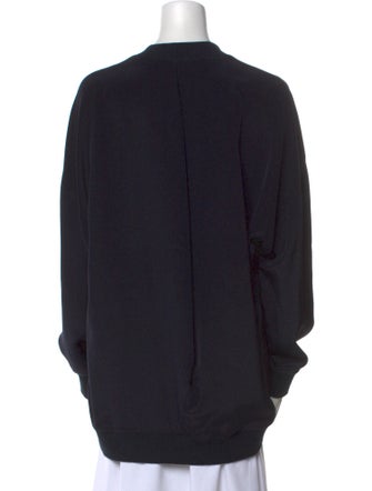 Tibi Silk Crew Neck Sweatshirt