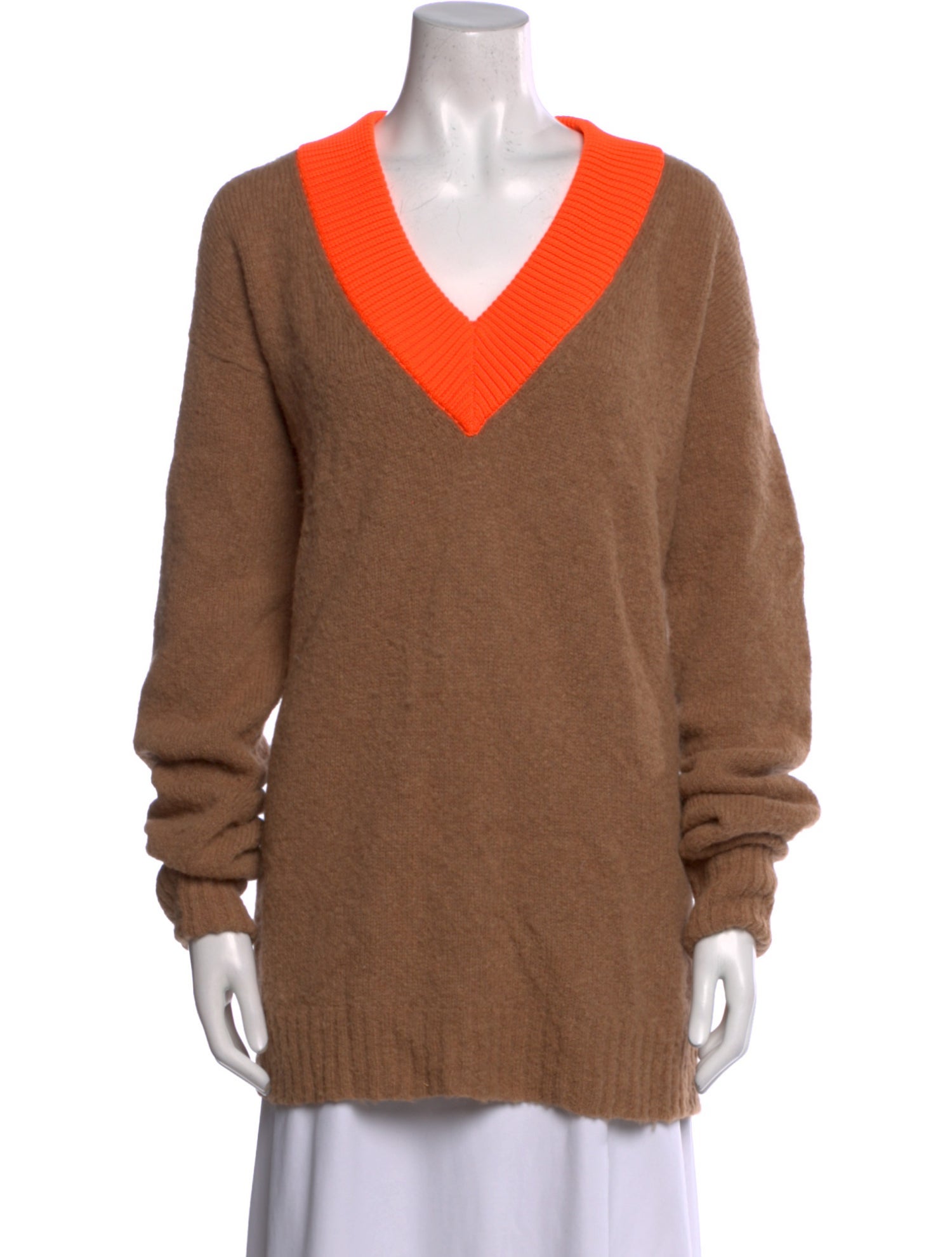 Tibi Alpaca V-Neck Sweater