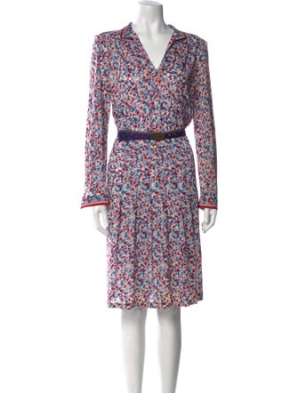 Tibi Floral Print Midi Length Dress