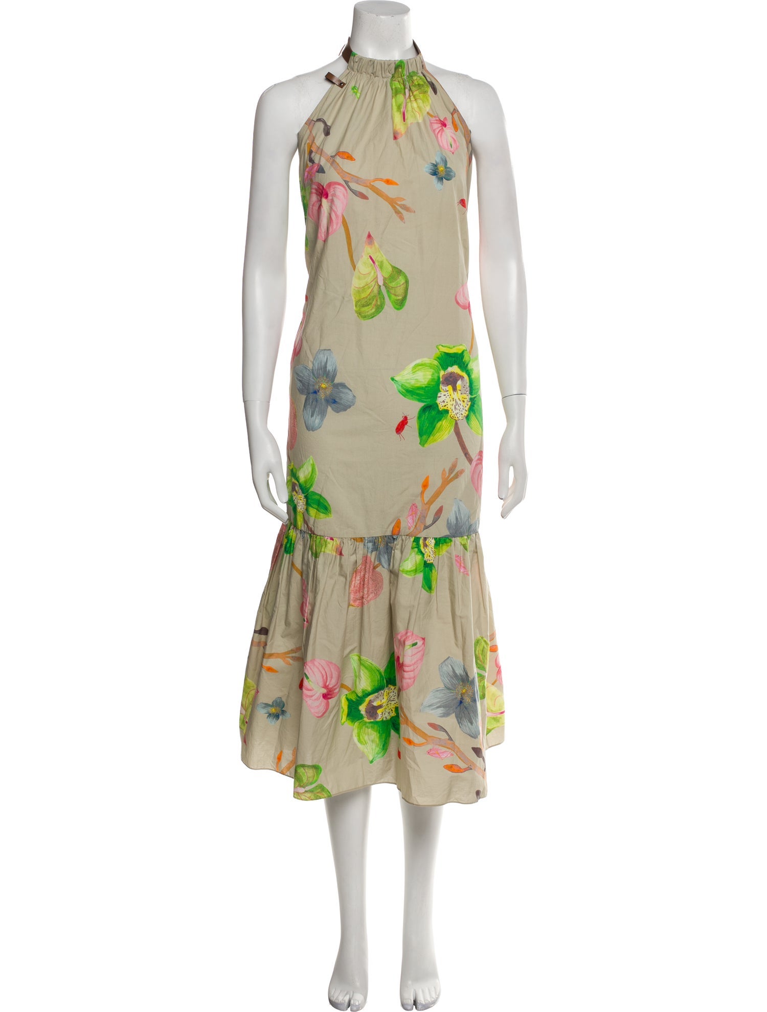 Tibi Floral Print Long Dress