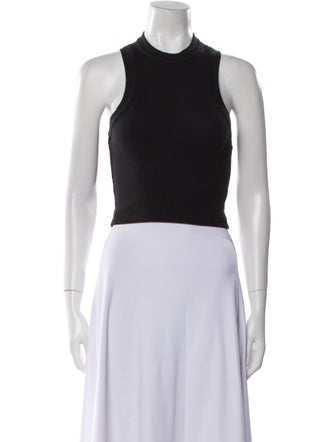 Tibi Crew Neck Sleeveless Crop Top