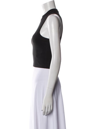 Tibi Crew Neck Sleeveless Crop Top