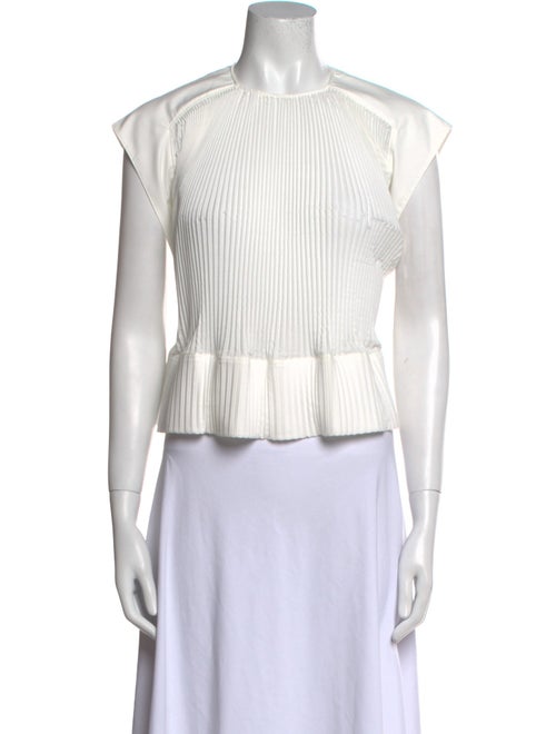 Tibi Striped Crew Neck Crop Top