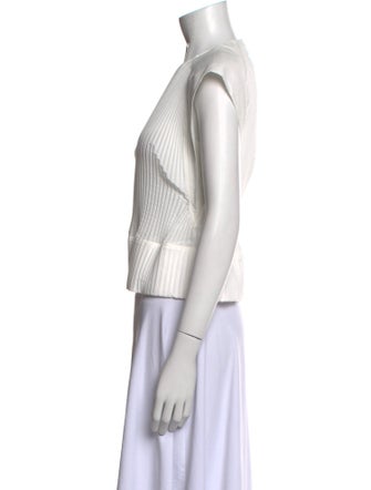 Tibi Striped Crew Neck Crop Top