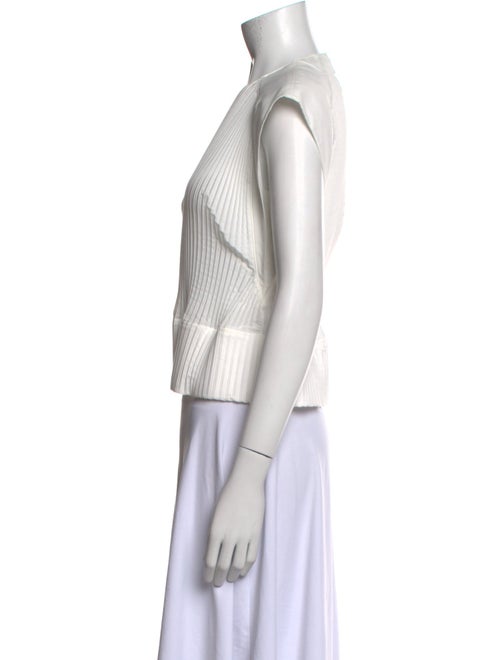 Tibi Striped Crew Neck Crop Top