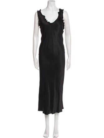 Tibi V-Neck Long Dress