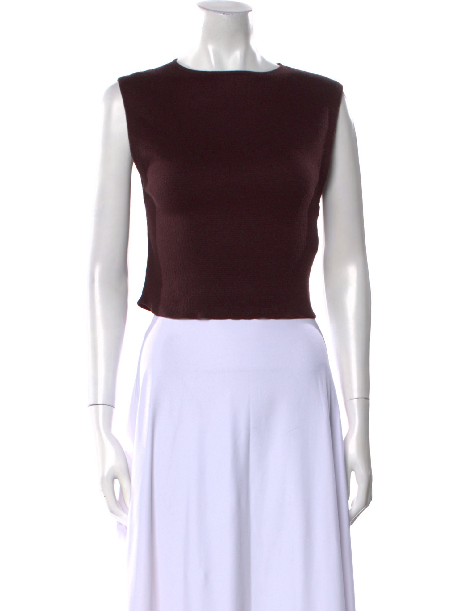 Tibi Bateau Neckline Sleeveless Crop Top