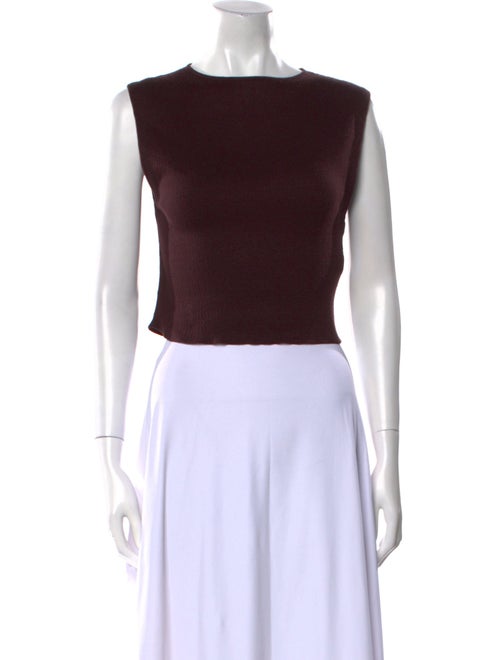 Tibi Bateau Neckline Sleeveless Crop Top