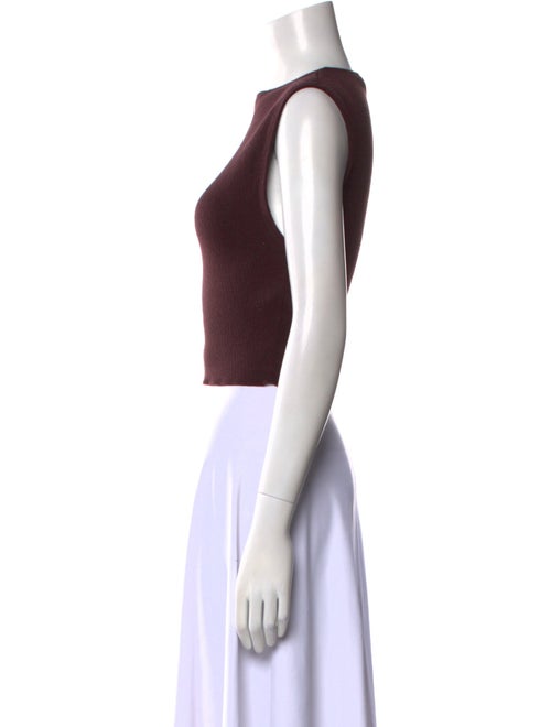 Tibi Bateau Neckline Sleeveless Crop Top