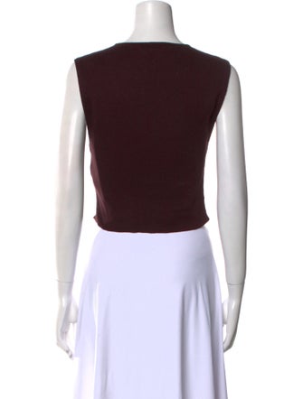 Tibi Bateau Neckline Sleeveless Crop Top