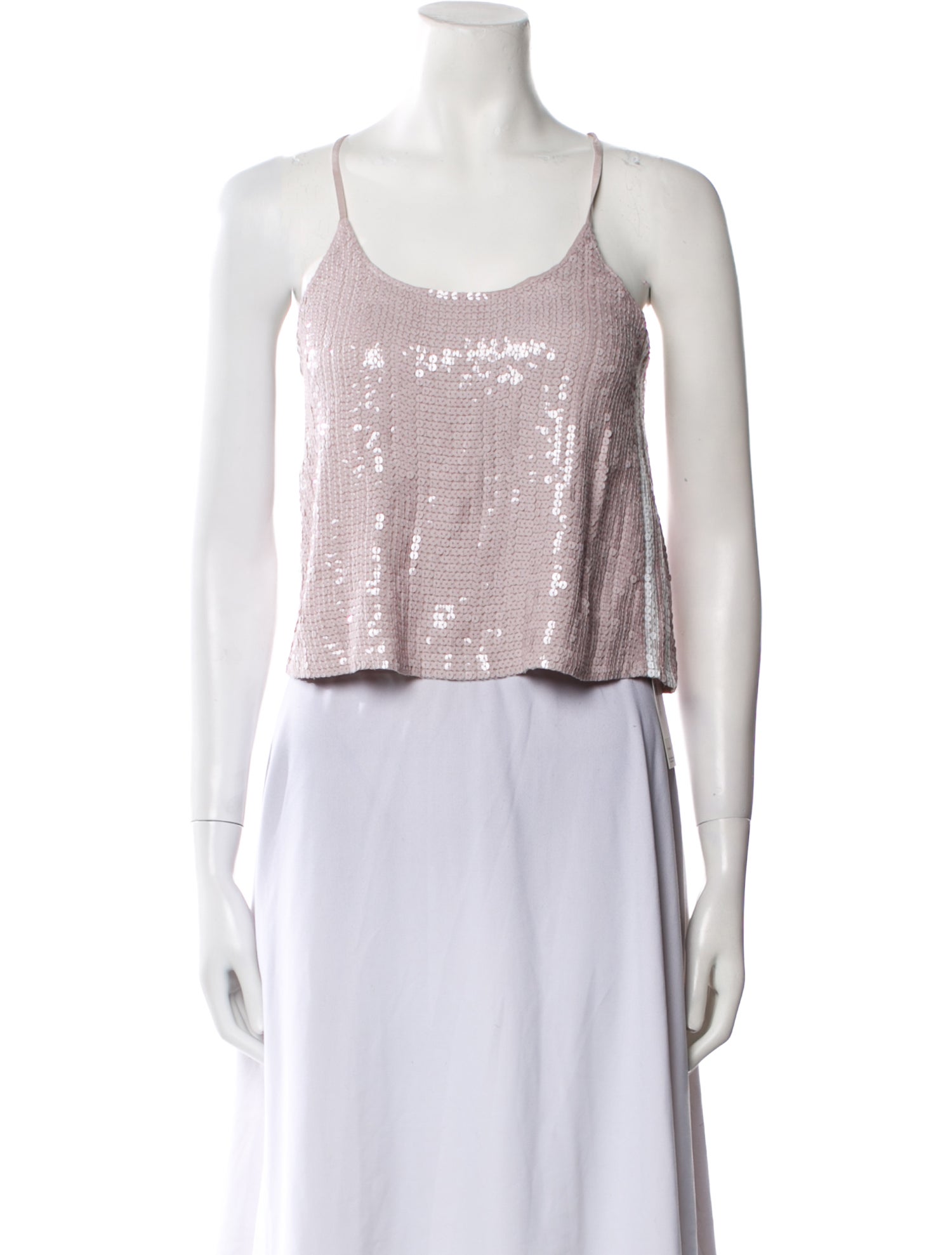 Tibi Silk Scoop Neck Crop Top