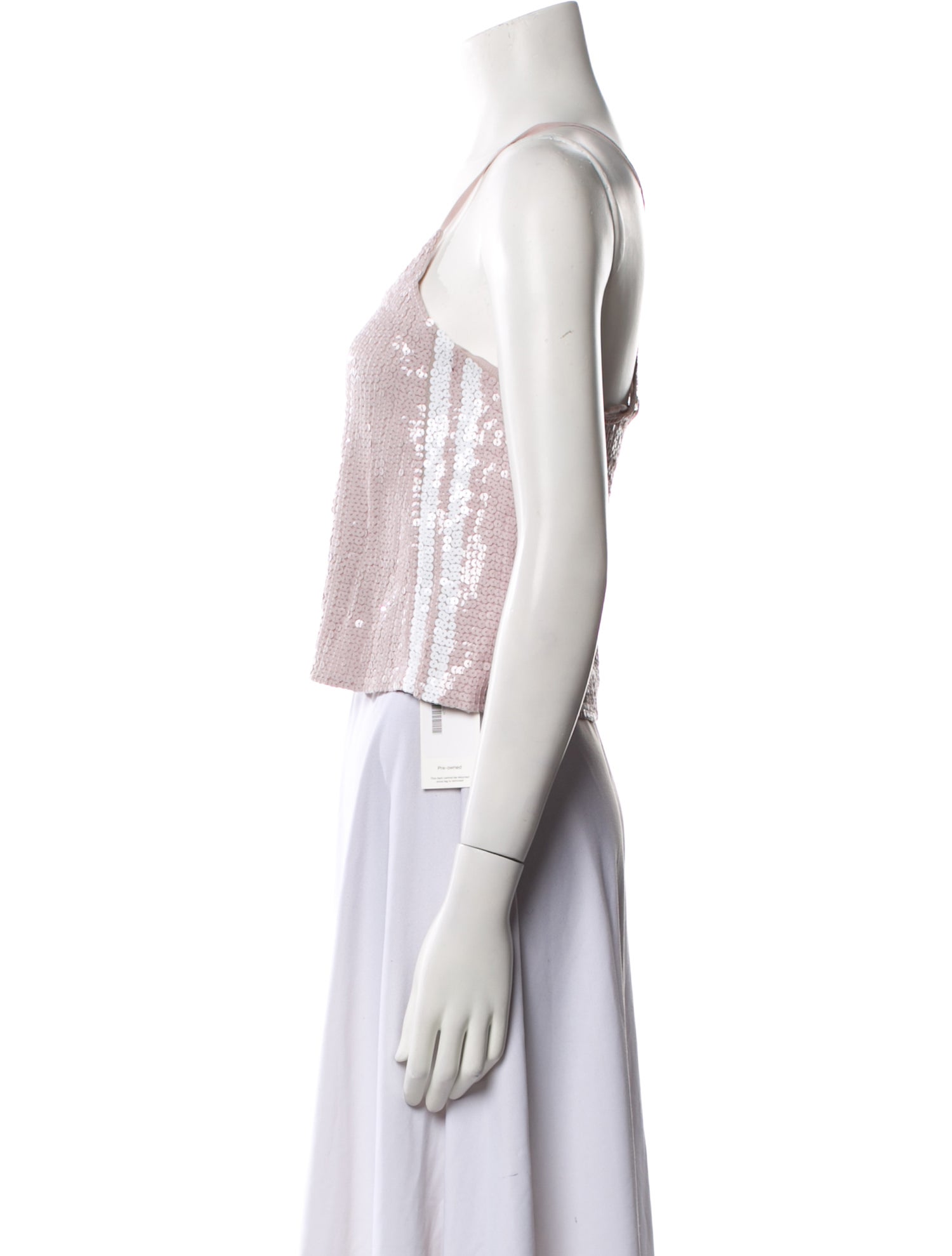 Tibi Silk Scoop Neck Crop Top