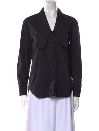 Tibi Long Sleeve Button-Up Top