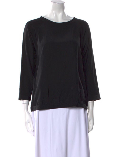 Tibi Silk Bateau Neckline Top