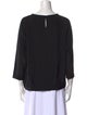 Tibi Silk Bateau Neckline Top