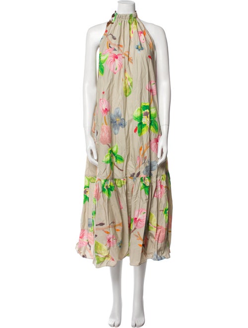 Tibi Floral Print Long Dress