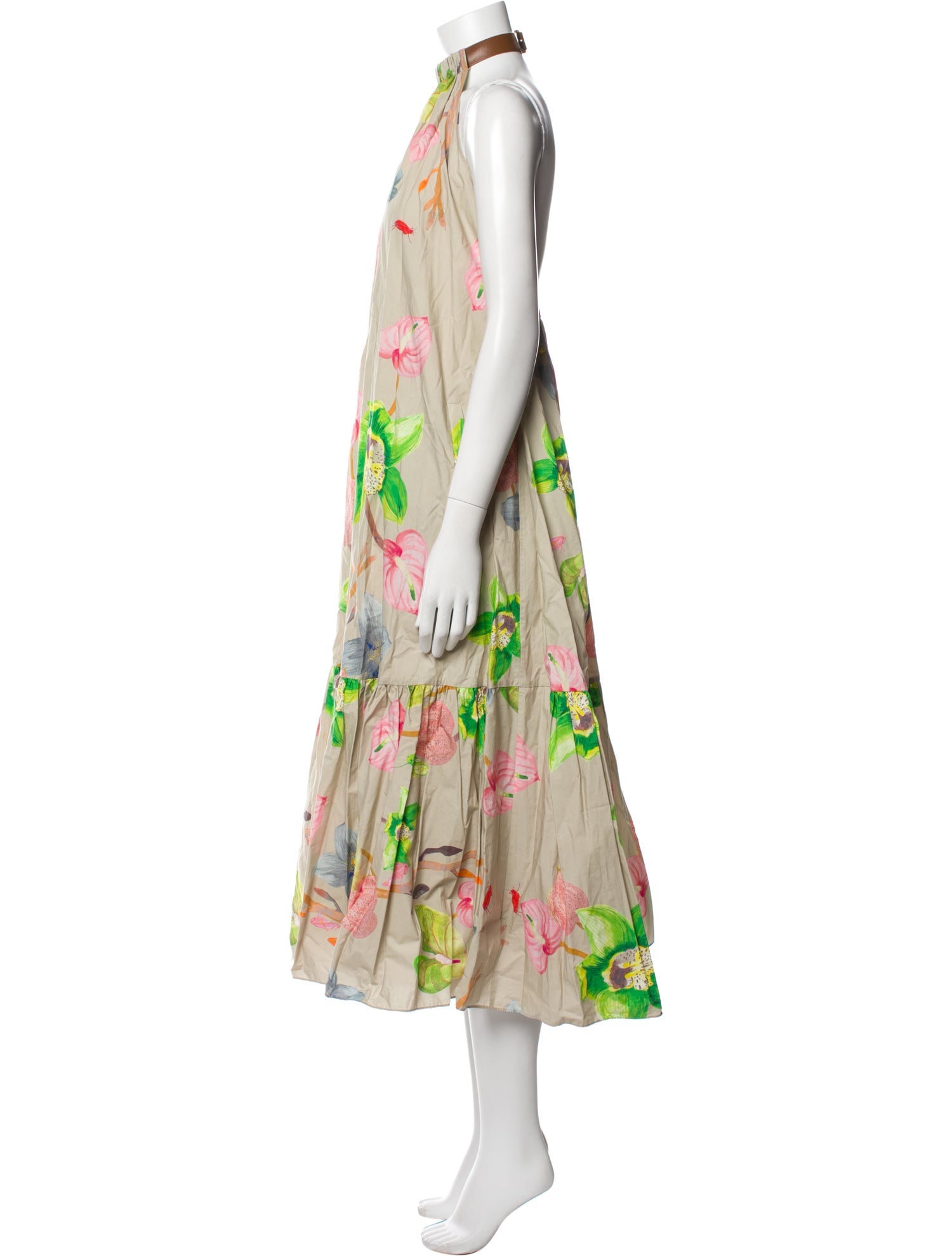 Tibi Floral Print Long Dress