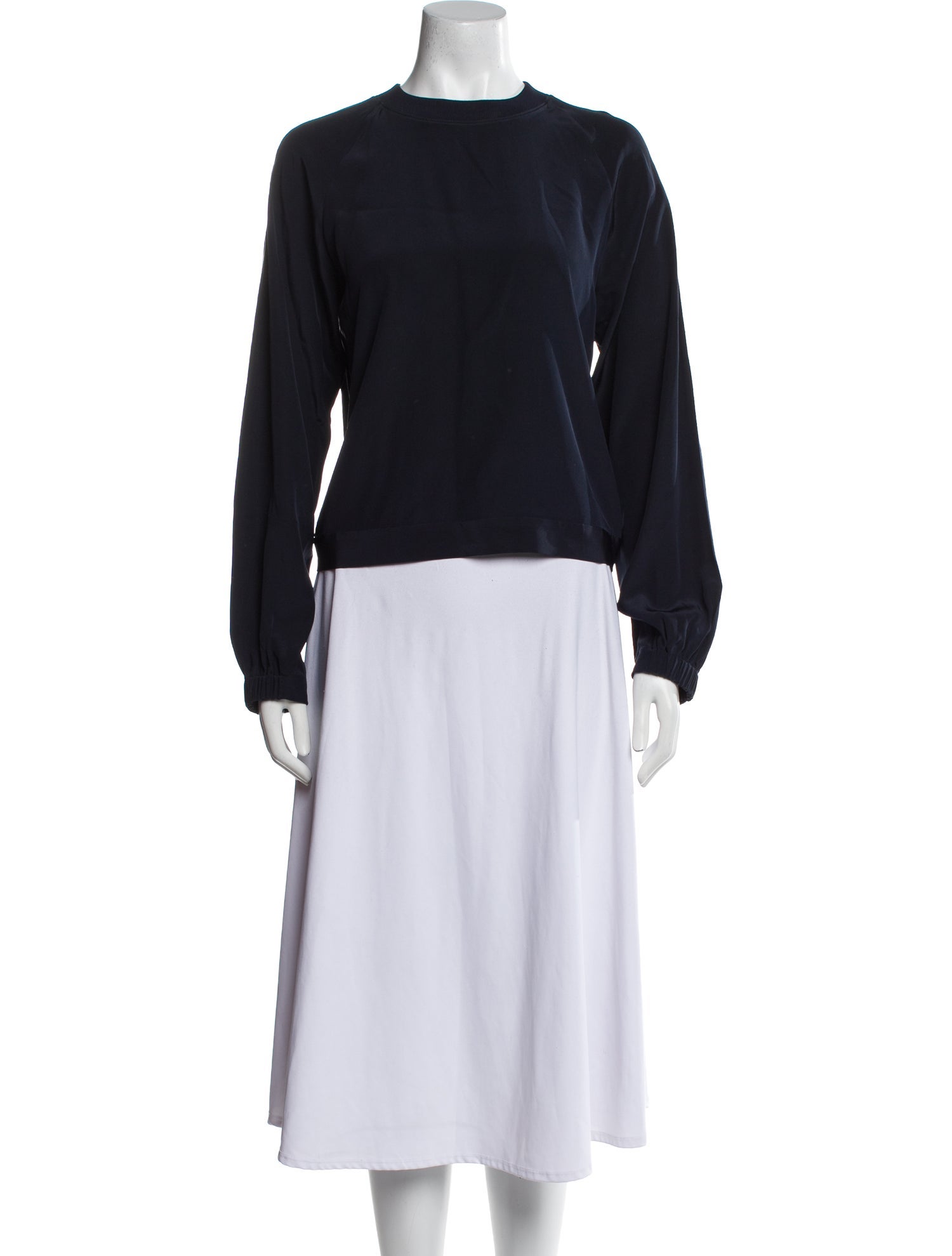 Tibi Silk Crew Neck Sweatshirt