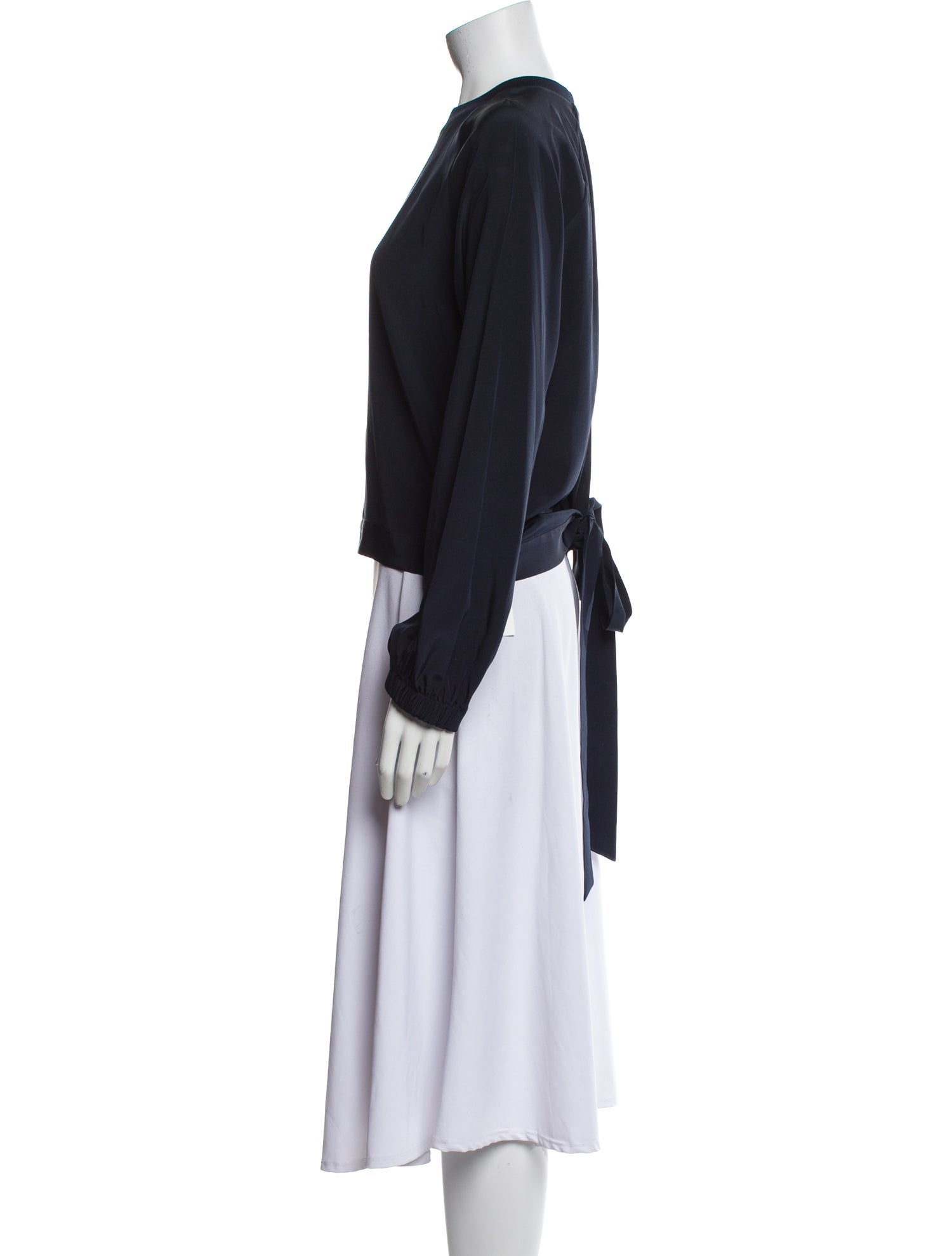 Tibi Silk Crew Neck Sweatshirt