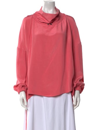 Tibi Silk Cowl Neck Blouse