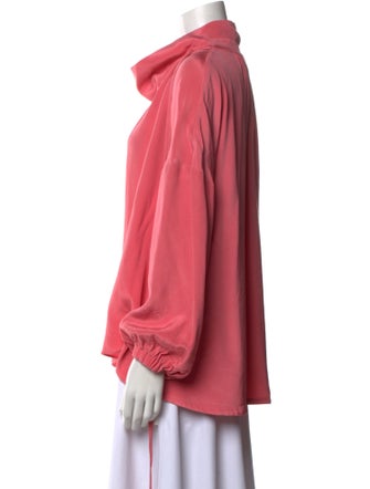 Tibi Silk Cowl Neck Blouse