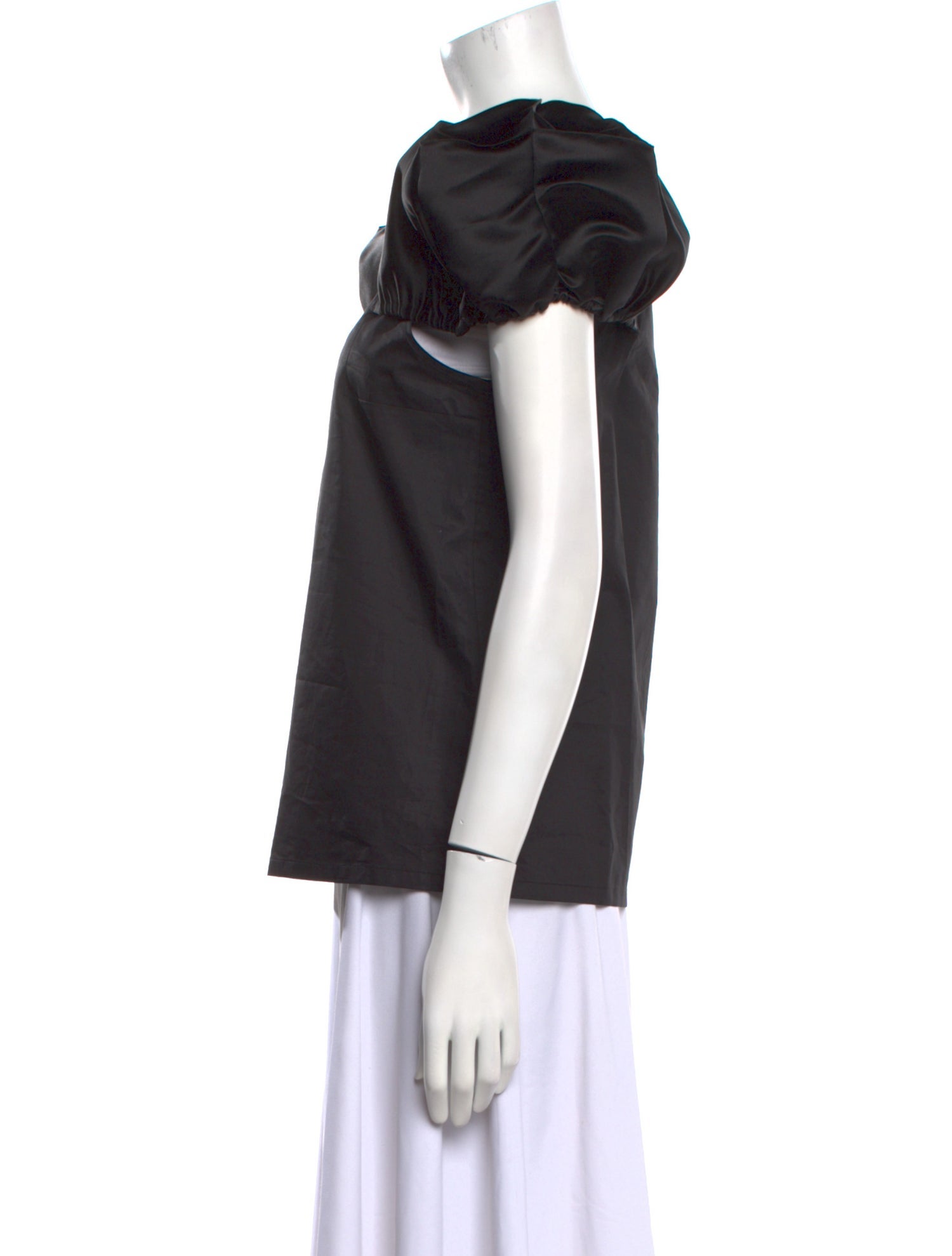 Tibi Square Neckline Short Sleeve Blouse